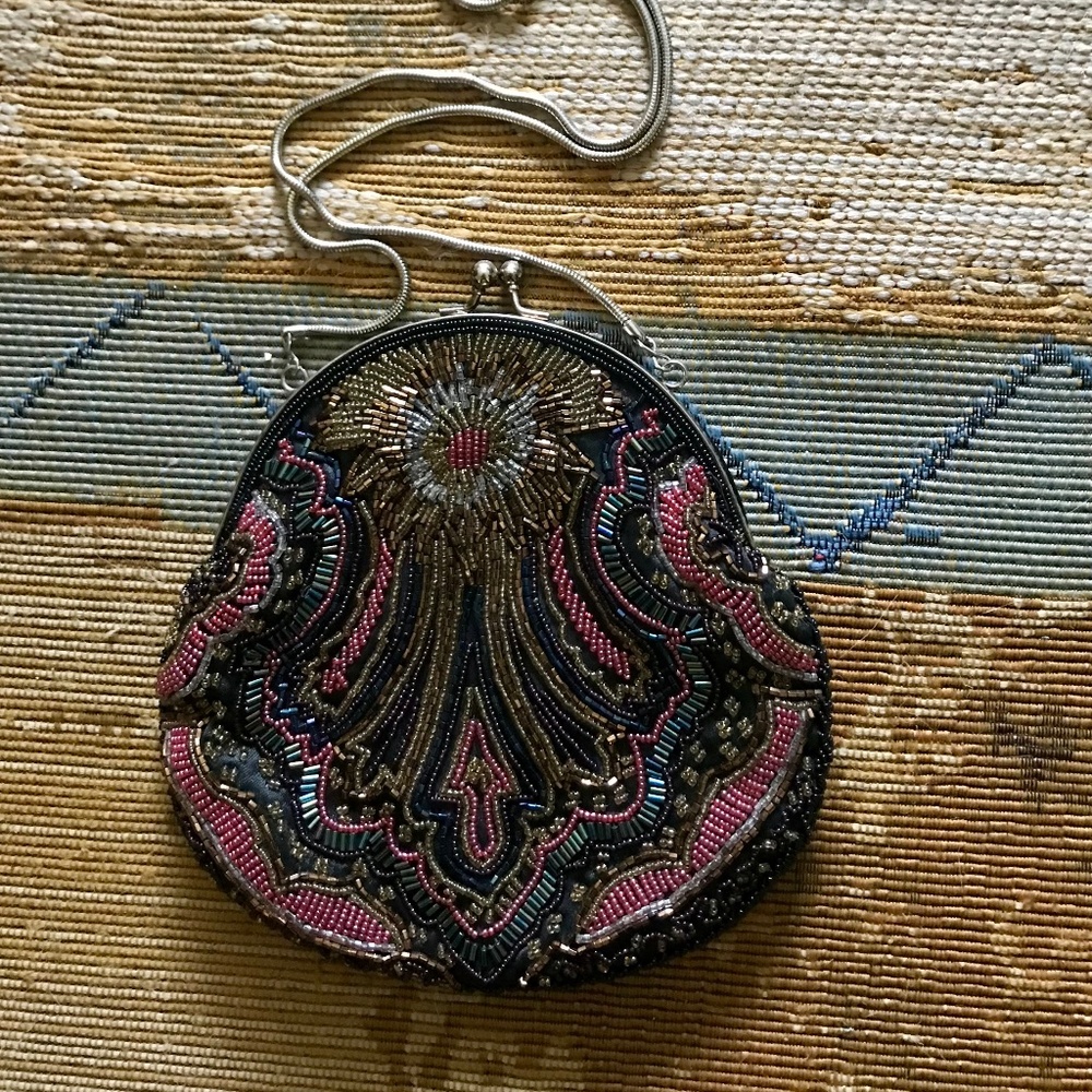 Vintage 1980's Beaded Evening Bag